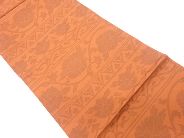 JAPANESE KIMONO / VINTAGE FUKURO OBI / WOVEN FLOWER ARABESQUE